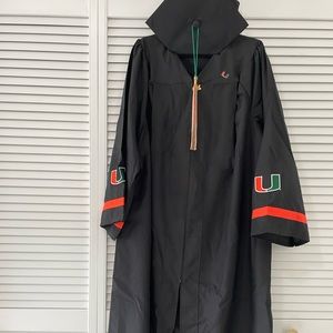 UM University Of Miami  graduation cap gown and tassel